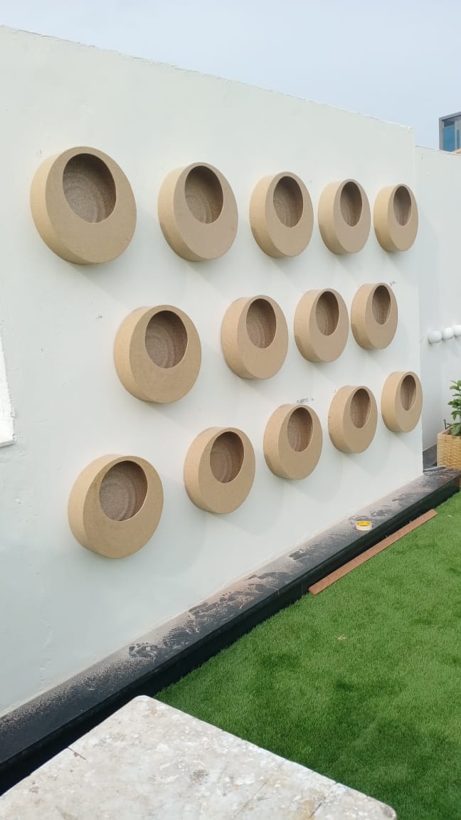 Roto-molded planter in sand finish